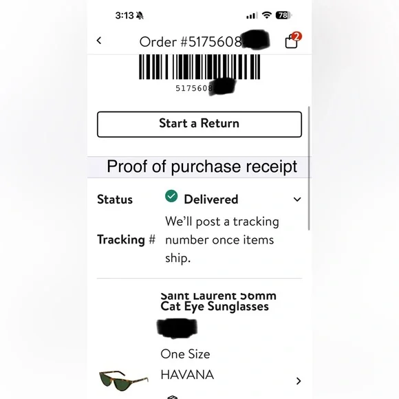 Saint Laurent SL550 SLIM 002 Cat Eye Havana Tortoiseshell 56-16-145 Sunglasses - Picture 16 of 16